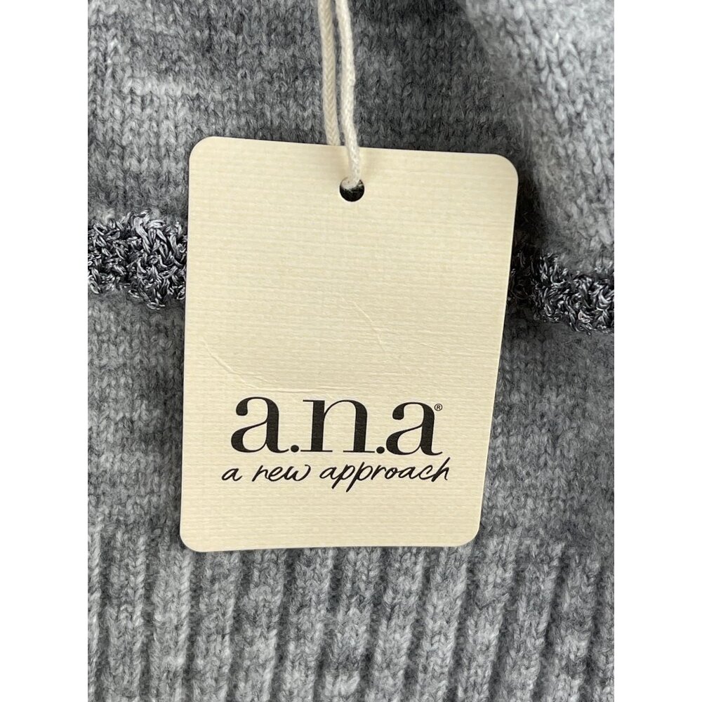 A.N.A Womens Size XXL Heather Grey Silver Striped Sweater - Picture 10 of 11